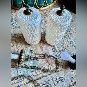 MCM Glass Swag Light Fixture